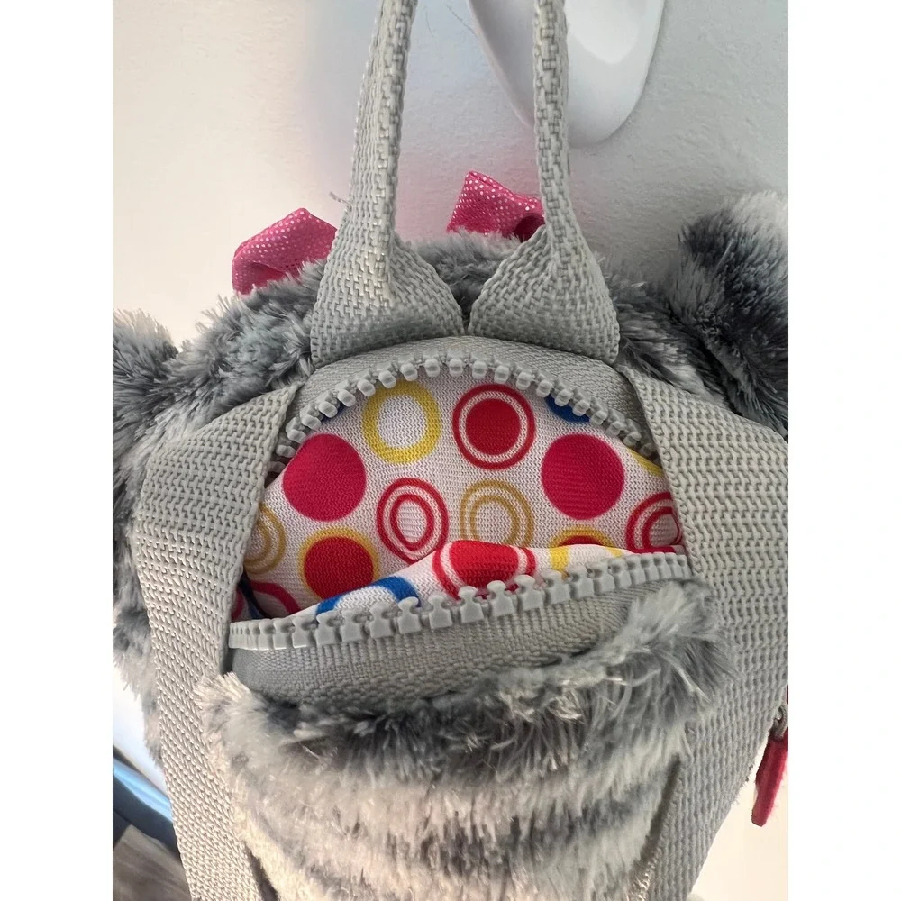 Ty Gear Plush Backpack Kids OS Gray Kiki the Cat Beanie Boos Tabby Pink Bow